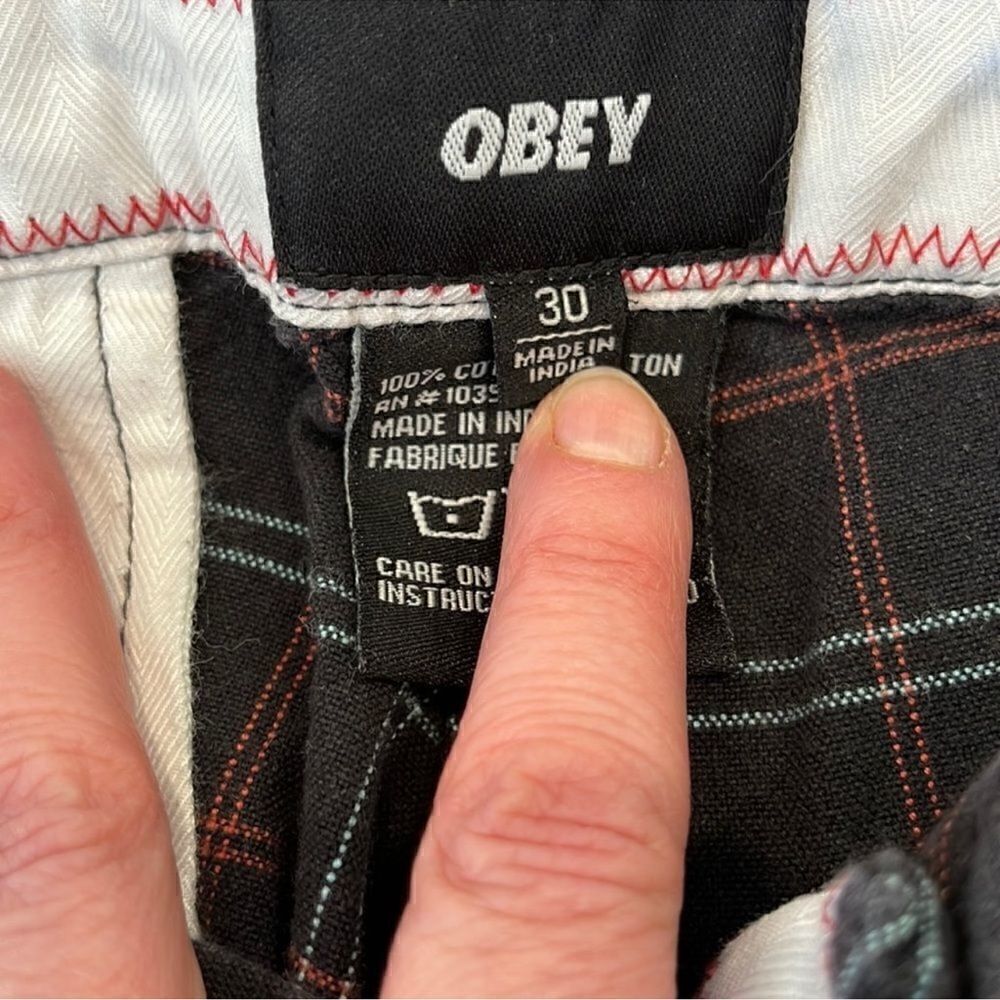 Obey Plaid Windowpane Shorts - Picture 4 of 8